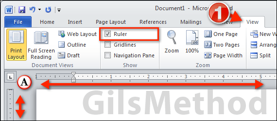 How To Display The Ruler In Word 2010 GilsMethod