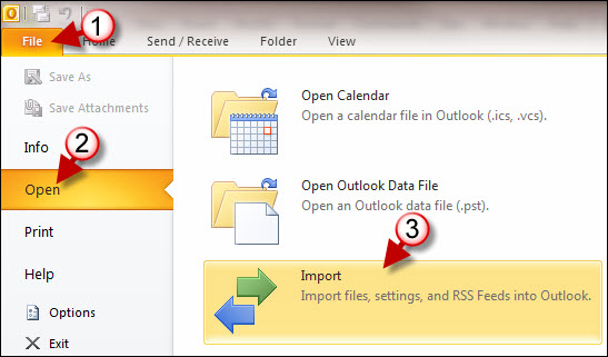 how to import contacts into outlook 2010 from pst