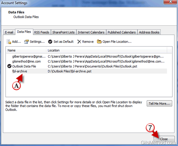 Add PST Files to Outlook 2010
