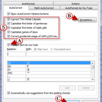 Disable AutoCorrect in Word 2010