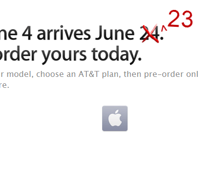 iPhone 4 Shipping on the 23rd