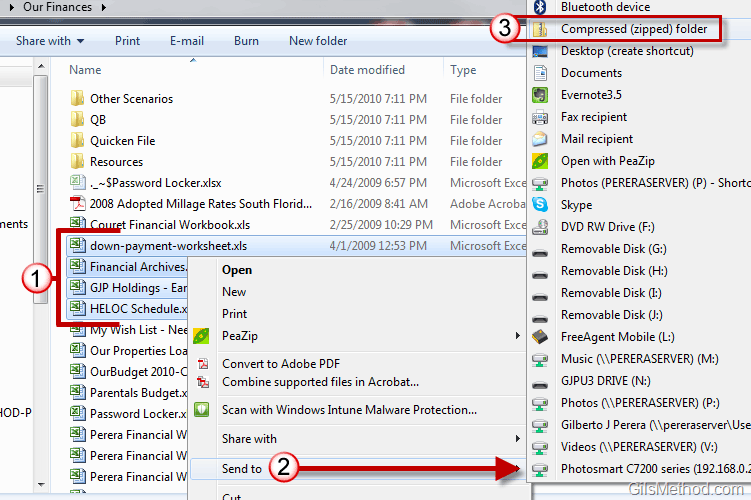How to Outlook komprimierte Dateien in Windows 7